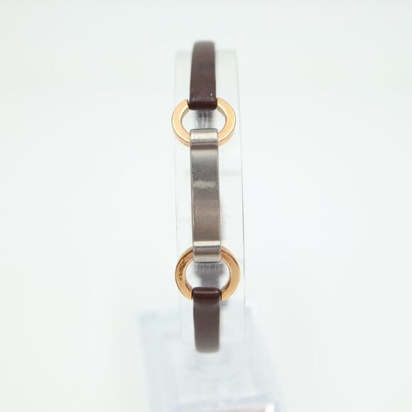 Boccia Titanium Link Bracelet Brown Leather Strap - Picture 3 of 12